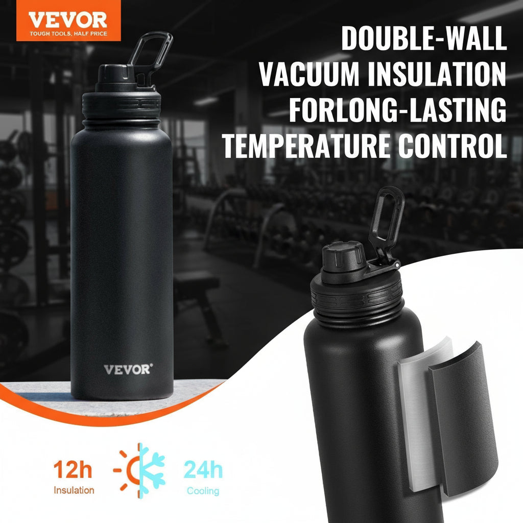 40 oz Insulated Steel Water Bottle – Wide Mouth | 5AM Clubhouse